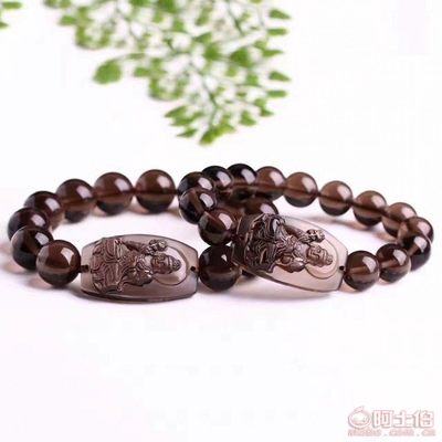 天然冰種黑曜石八大守護(hù)神手鏈 本命佛情侶款，來(lái)自廠家的人文工藝傳承